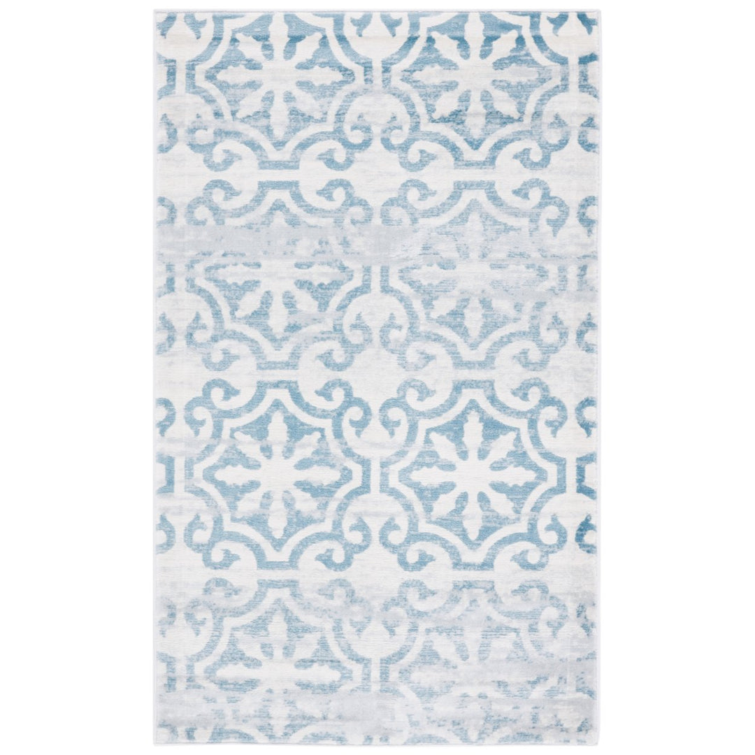 SAFAVIEH Martha Stewart Isabella MSR0956K Turquoise/ Ivory Rug Image 1