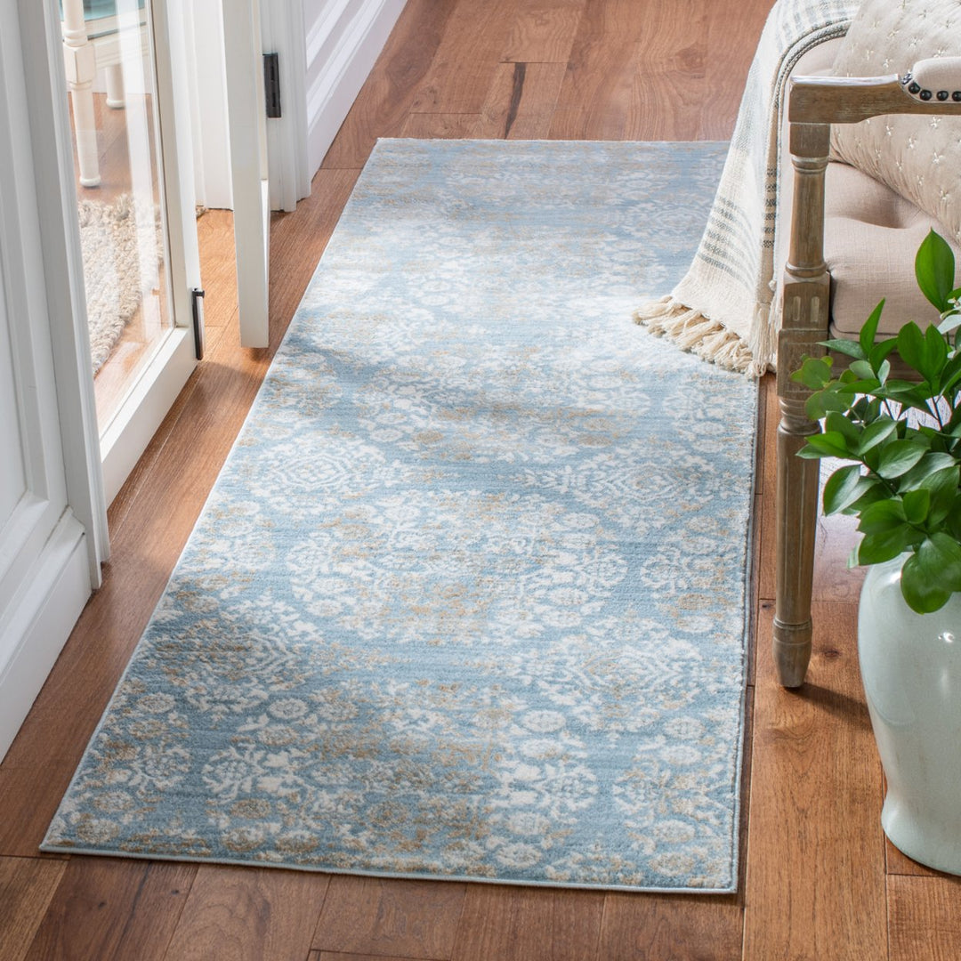 SAFAVIEH Martha Stewart Isabella MSR0958L Denim Blue/ Ivory Rug Image 3