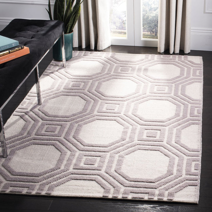 SAFAVIEH Martha Stewart MSR2554A Ivory / Purple Rug Image 1