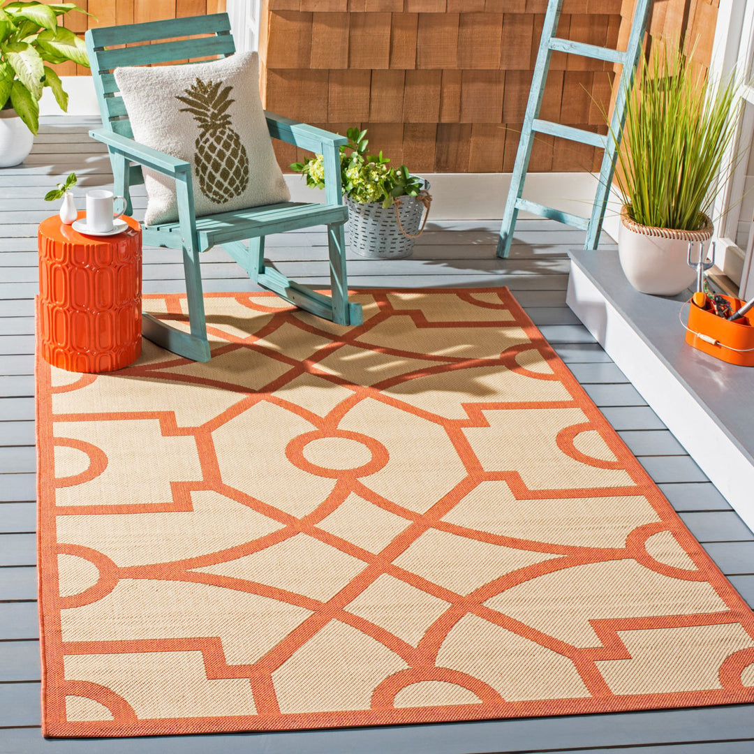 SAFAVIEH Martha Stewart MSR4121J Beige / Terracotta Rug Image 1