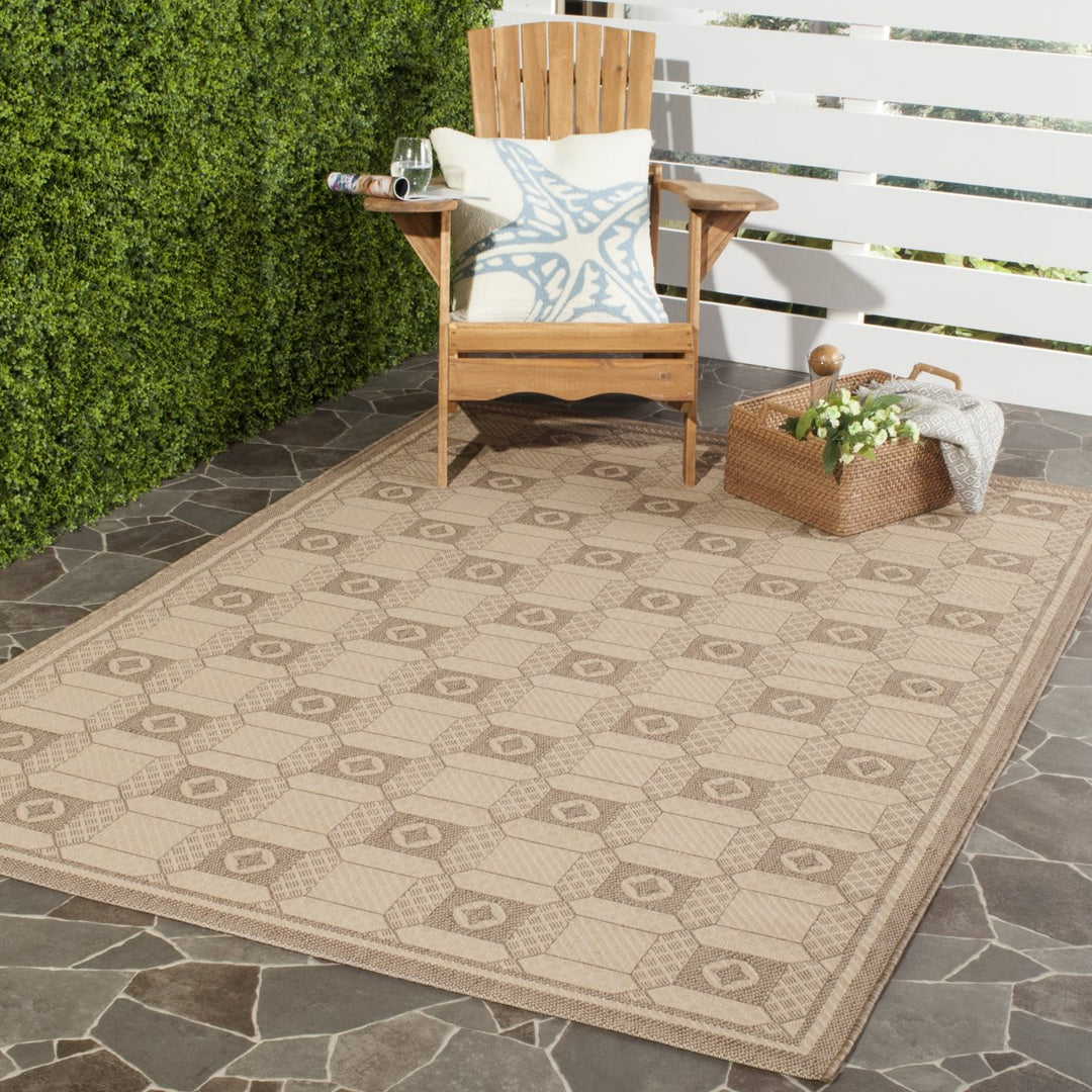 SAFAVIEH Martha Stewart MSR4254-12 Creme / Brown Rug Image 1