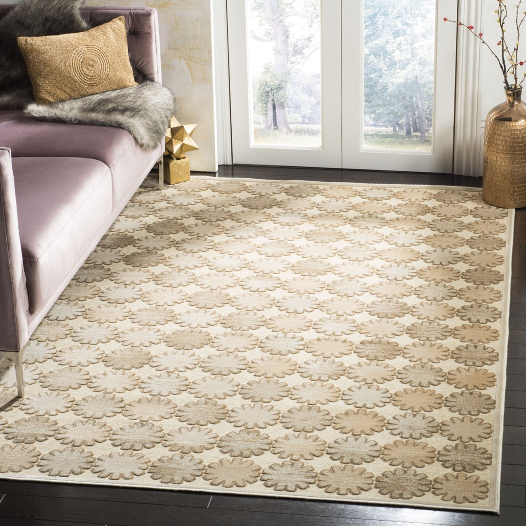 SAFAVIEH Martha Stewart MSR74301-3440 Stone / Cream Rug Image 1