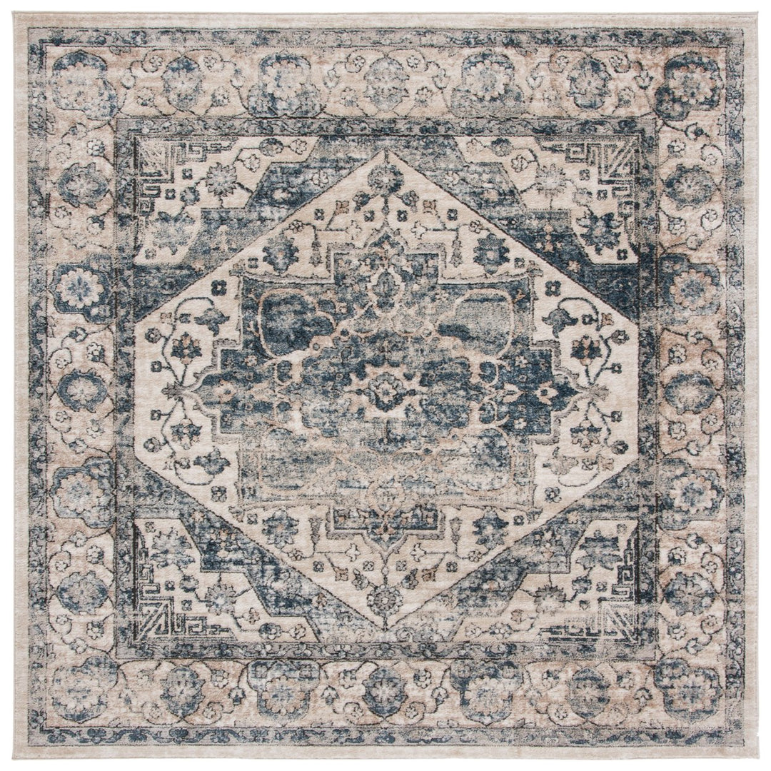 SAFAVIEH Martha Stewart MSR868A Ivory / Blue Rug Image 1