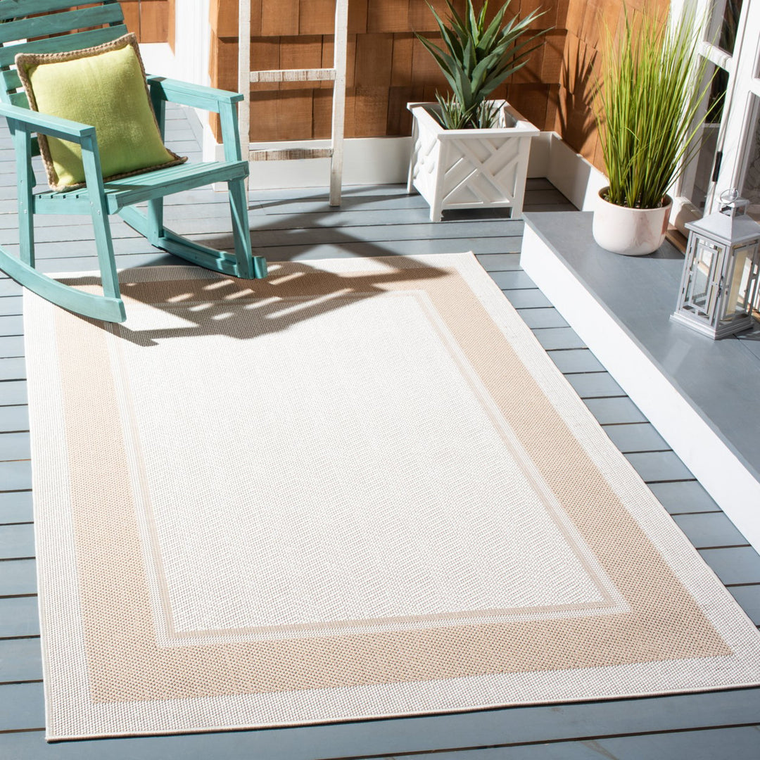 SAFAVIEH Martha Stewart Outdoor MSRO317B Ivory/ Beige Rug Image 1