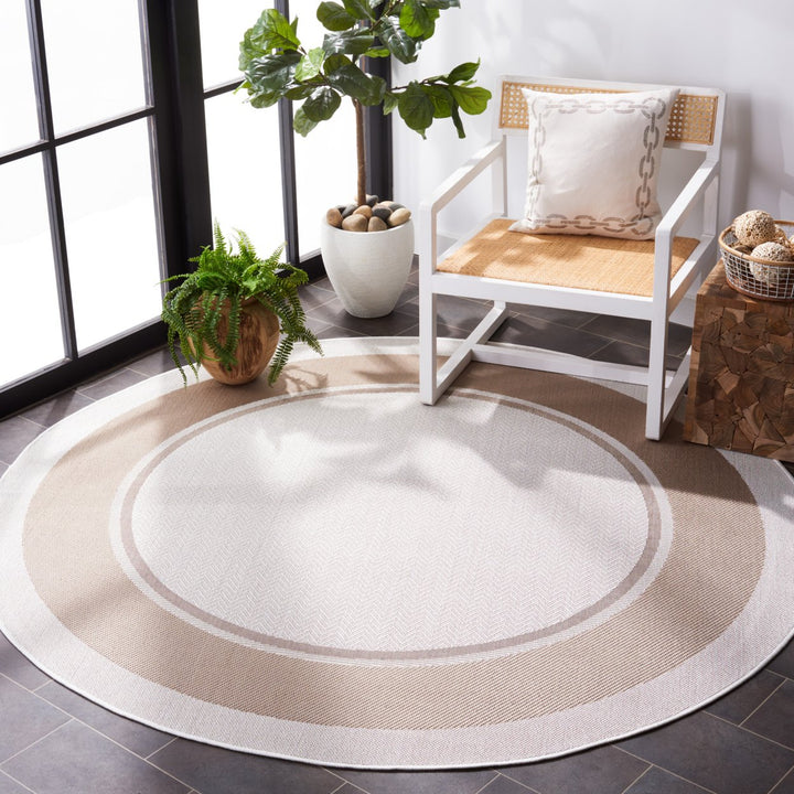 SAFAVIEH Martha Stewart Outdoor MSRO317B Ivory/ Beige Rug Image 3