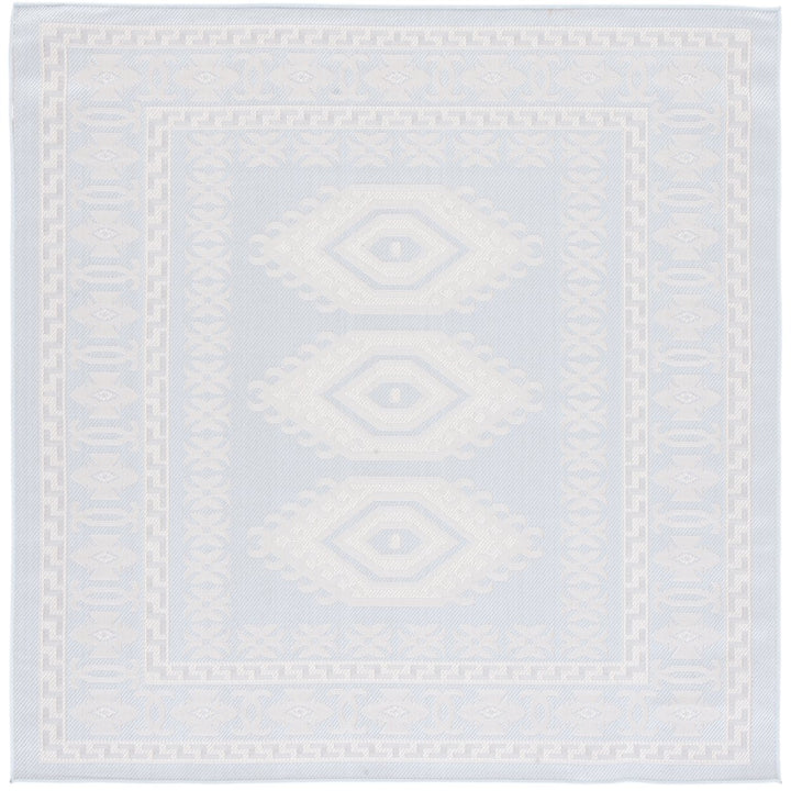 SAFAVIEH Martha Stewart Outdoor MSRO327J Aqua/Blue Ivory Rug Image 1