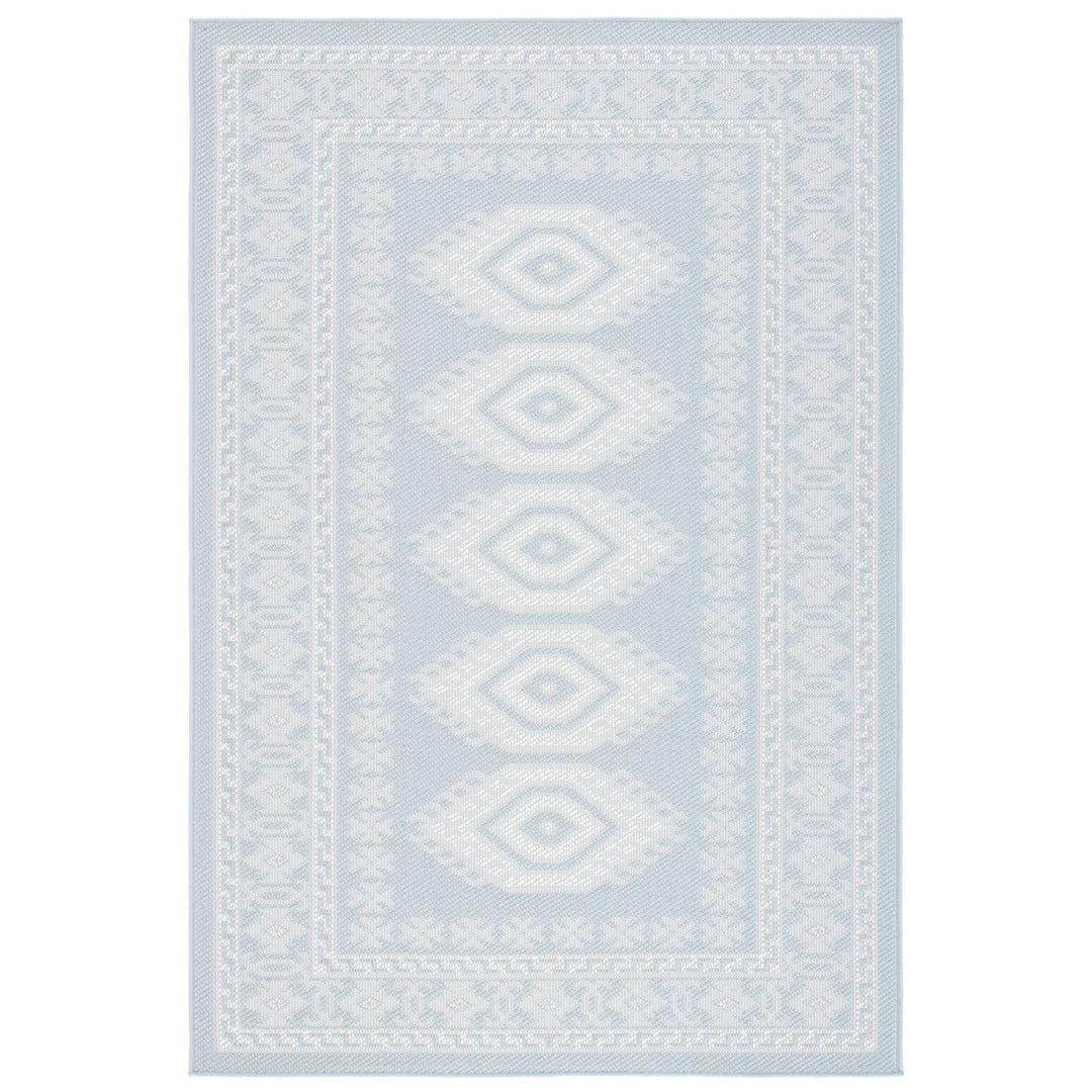 SAFAVIEH Martha Stewart Outdoor MSRO327J Aqua/Blue Ivory Rug Image 1