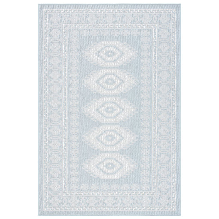 SAFAVIEH Martha Stewart Outdoor MSRO327J Aqua/Blue Ivory Rug Image 1