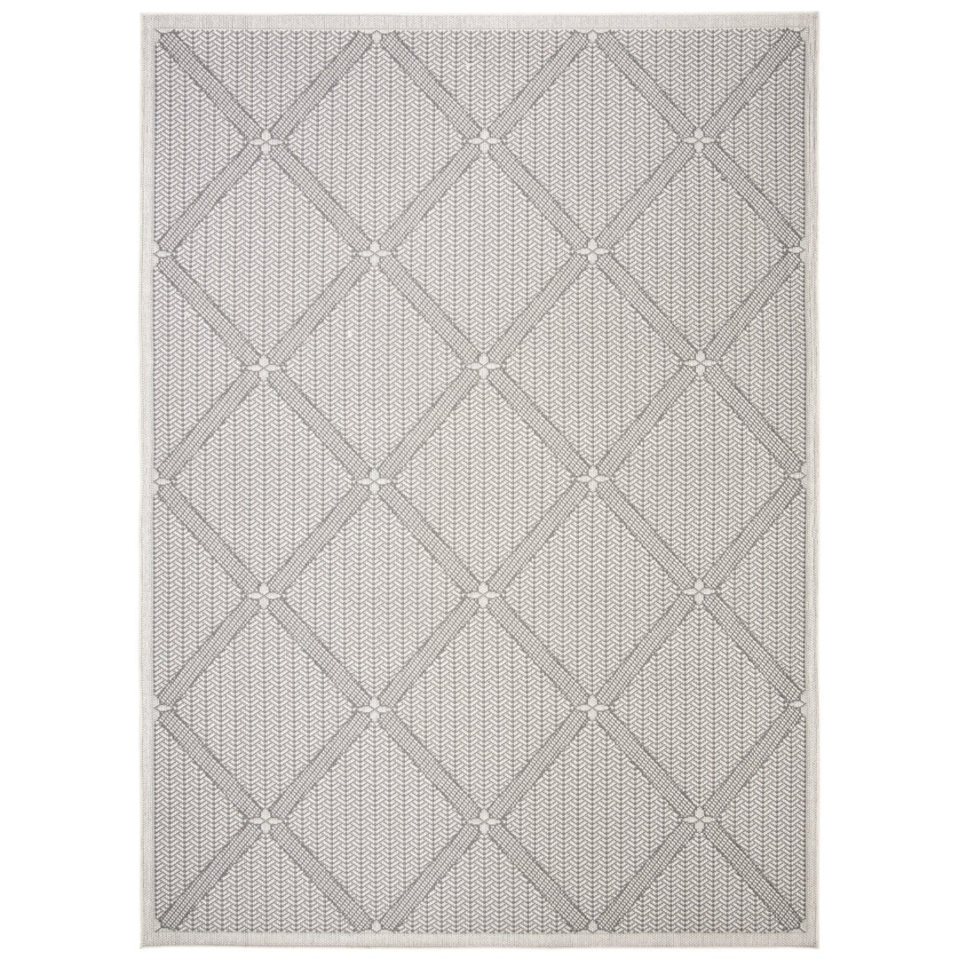 SAFAVIEH Martha Stewart Outdoor MSRO339H Charcoal/ Beige Rug Image 1