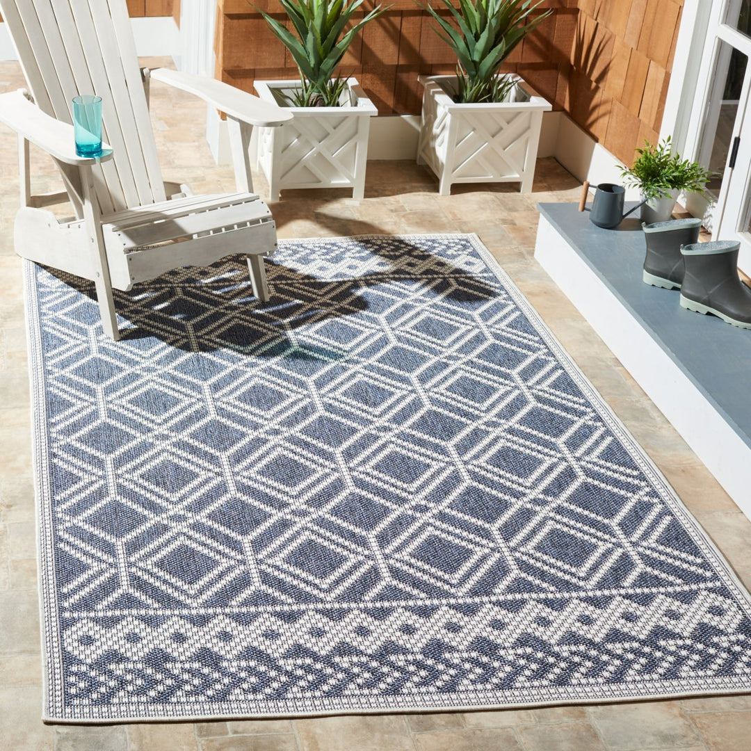 SAFAVIEH Martha Stewart Outdoor MSRO374F Grey/ Ivory Rug Image 1