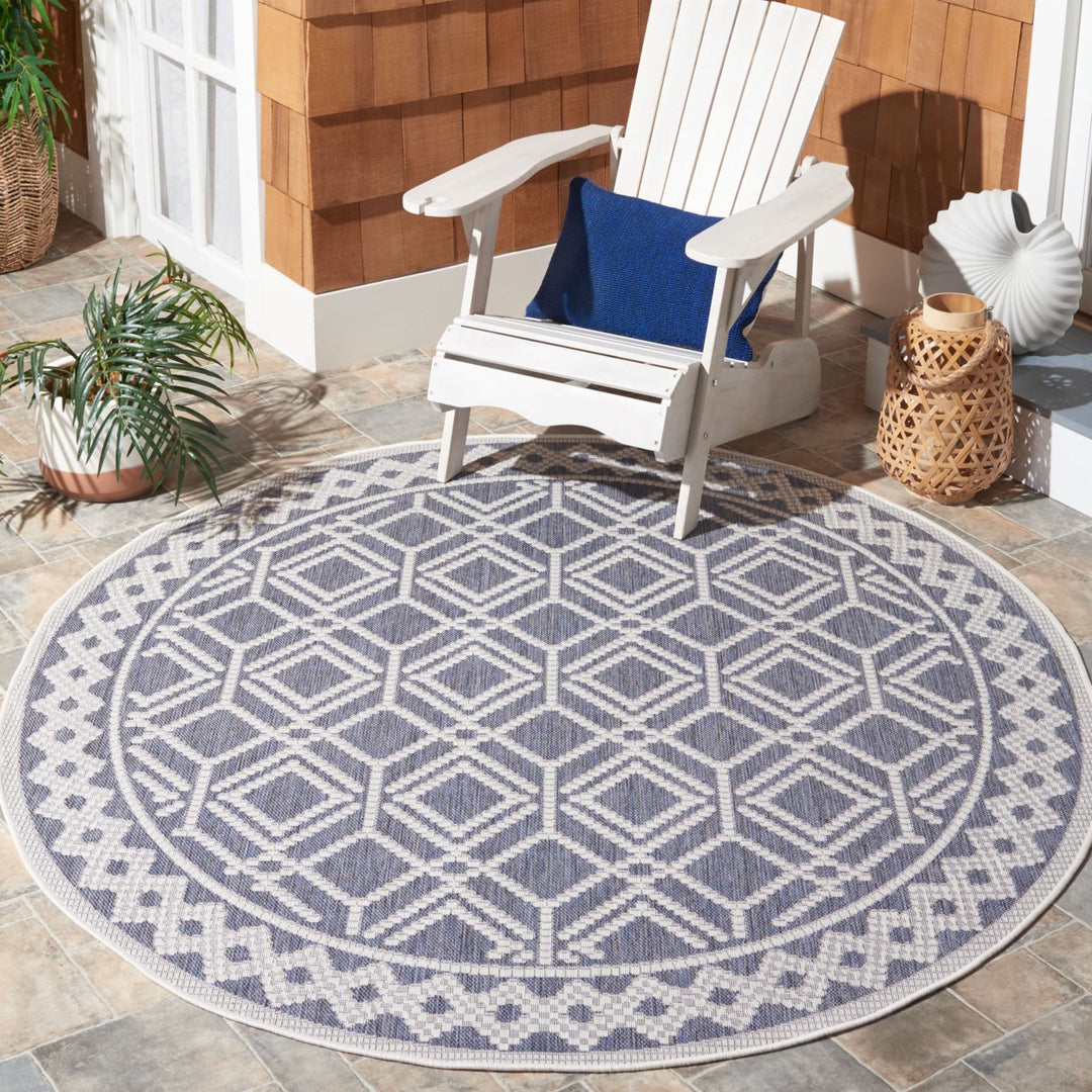 SAFAVIEH Martha Stewart Outdoor MSRO374F Grey/ Ivory Rug Image 2