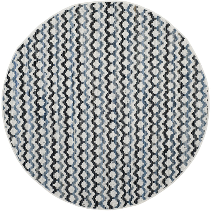 SAFAVIEH Montauk MTK120A Handwoven Ivory Blue /Black Rug Image 4