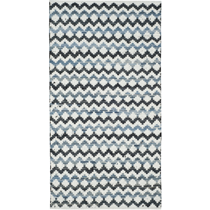 SAFAVIEH Montauk MTK120A Handwoven Ivory Blue /Black Rug Image 9