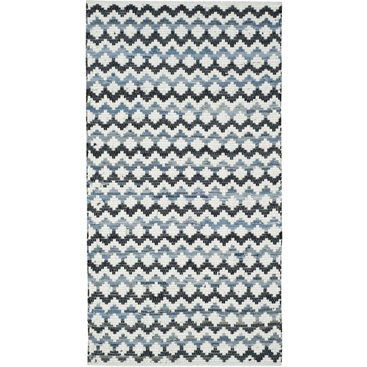 SAFAVIEH Montauk MTK120A Handwoven Ivory Blue /Black Rug Image 1