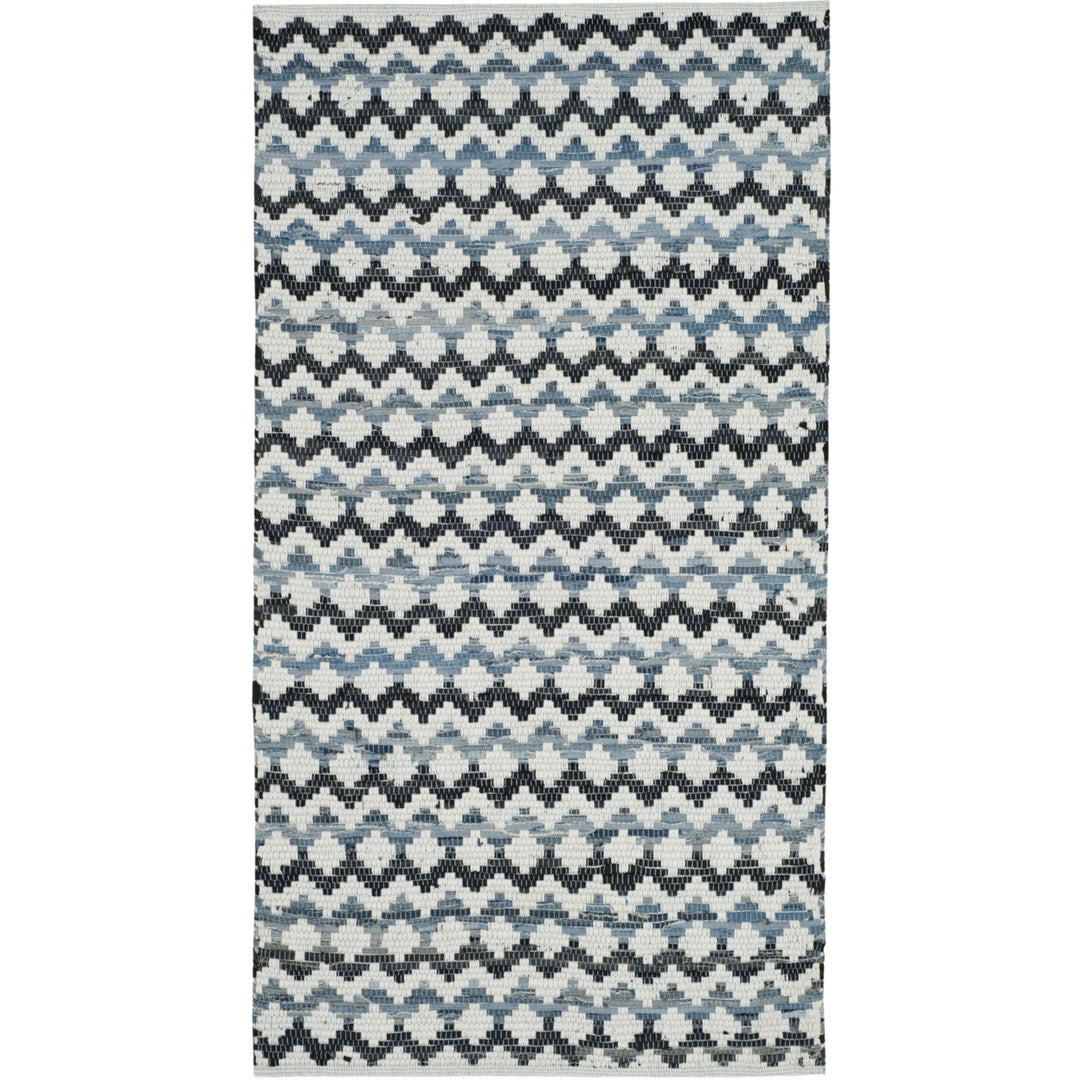 SAFAVIEH Montauk MTK120A Handwoven Ivory Blue /Black Rug Image 10