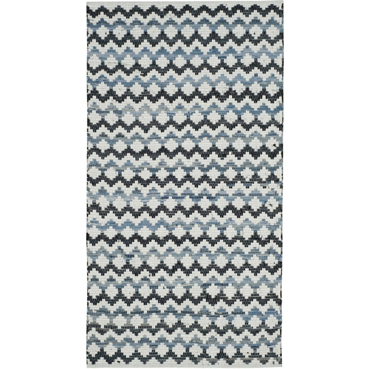 SAFAVIEH Montauk MTK120A Handwoven Ivory Blue /Black Rug Image 10