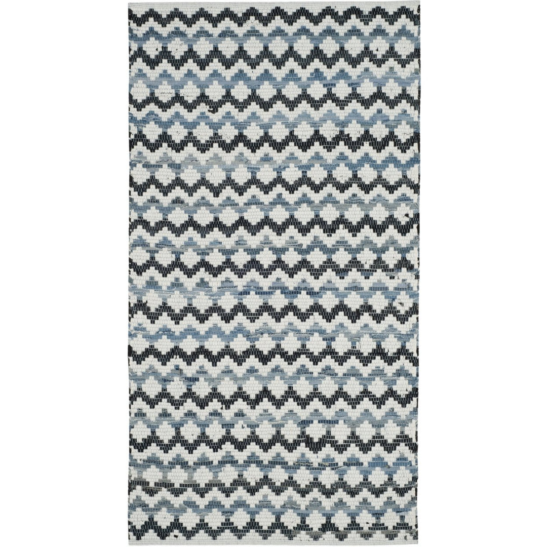 SAFAVIEH Montauk MTK120A Handwoven Ivory Blue /Black Rug Image 1