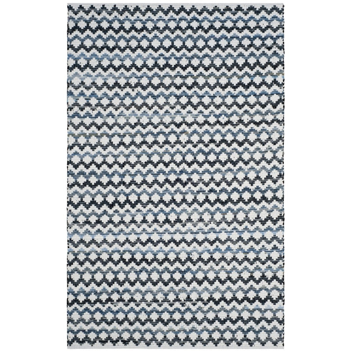 SAFAVIEH Montauk MTK120A Handwoven Ivory Blue /Black Rug Image 1