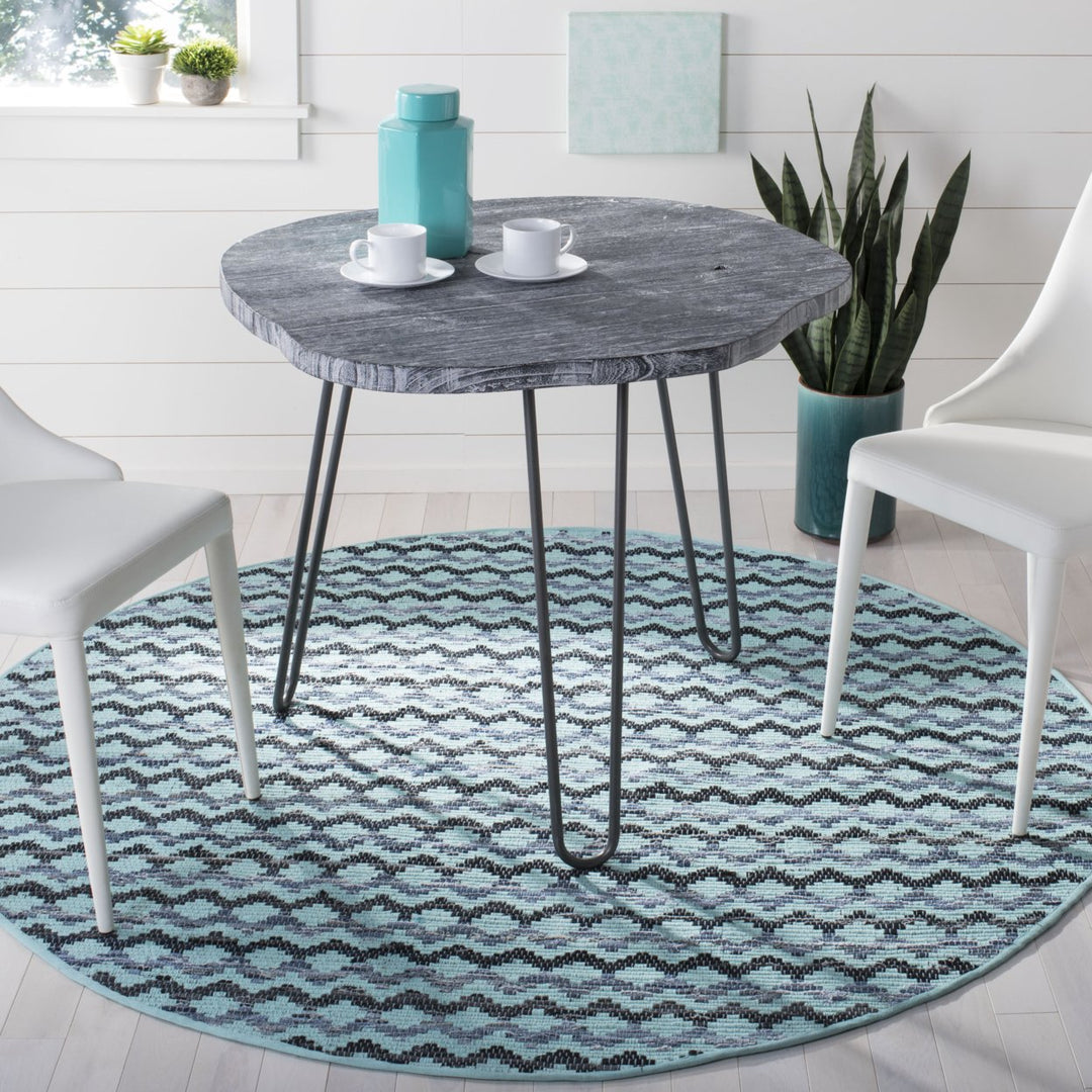 SAFAVIEH Montauk MTK120K Turquoise / Blue/Black Rug Image 2