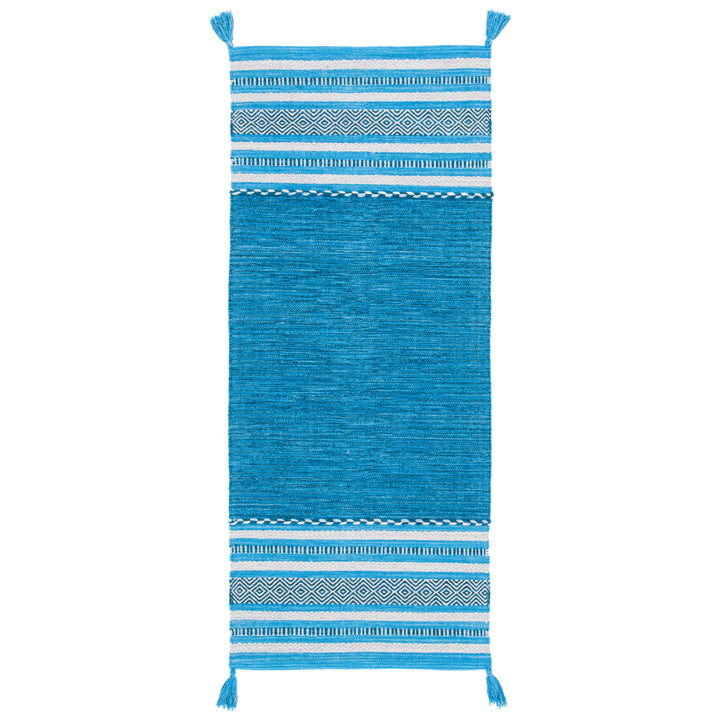 SAFAVIEH Montauk MTK215M Handwoven Blue / Grey Rug Image 7