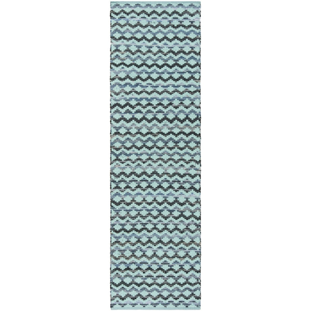 SAFAVIEH Montauk MTK120K Turquoise / Blue/Black Rug Image 1