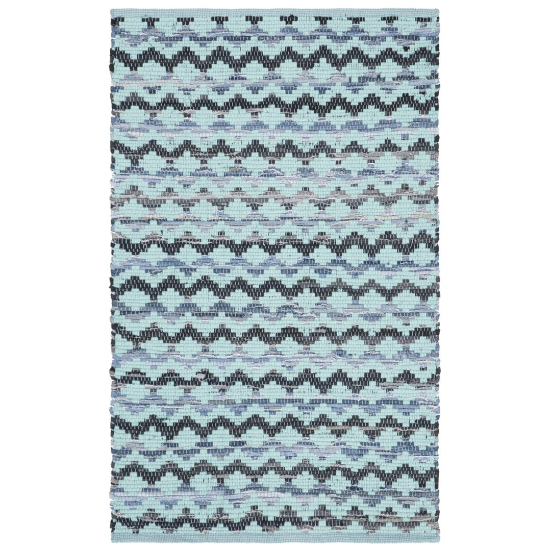 SAFAVIEH Montauk MTK120K Turquoise / Blue/Black Rug Image 1