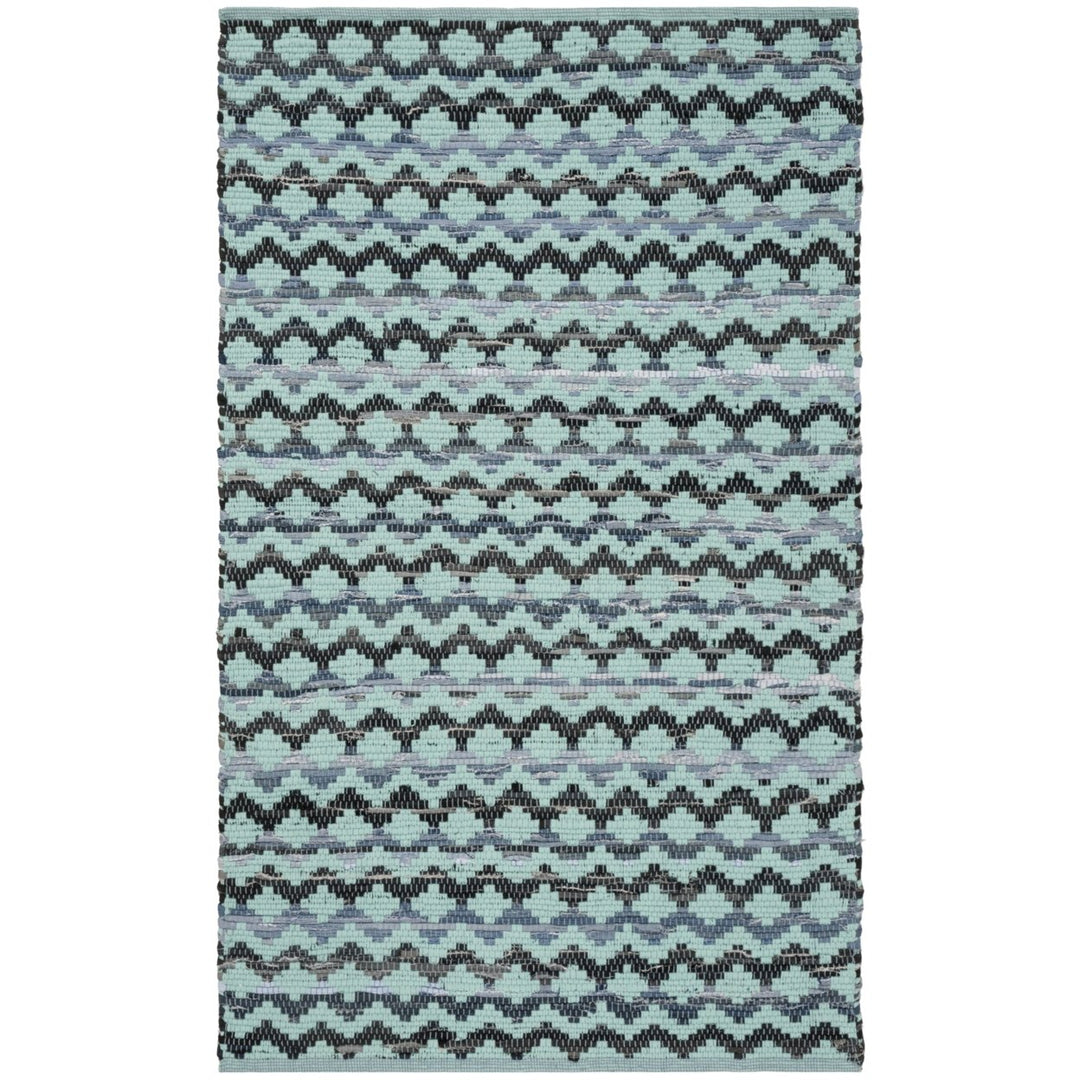 SAFAVIEH Montauk MTK120K Turquoise / Blue/Black Rug Image 1