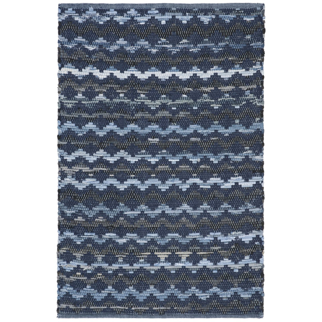 SAFAVIEH Montauk MTK120N Handwoven Navy Blue / Black Rug Image 1