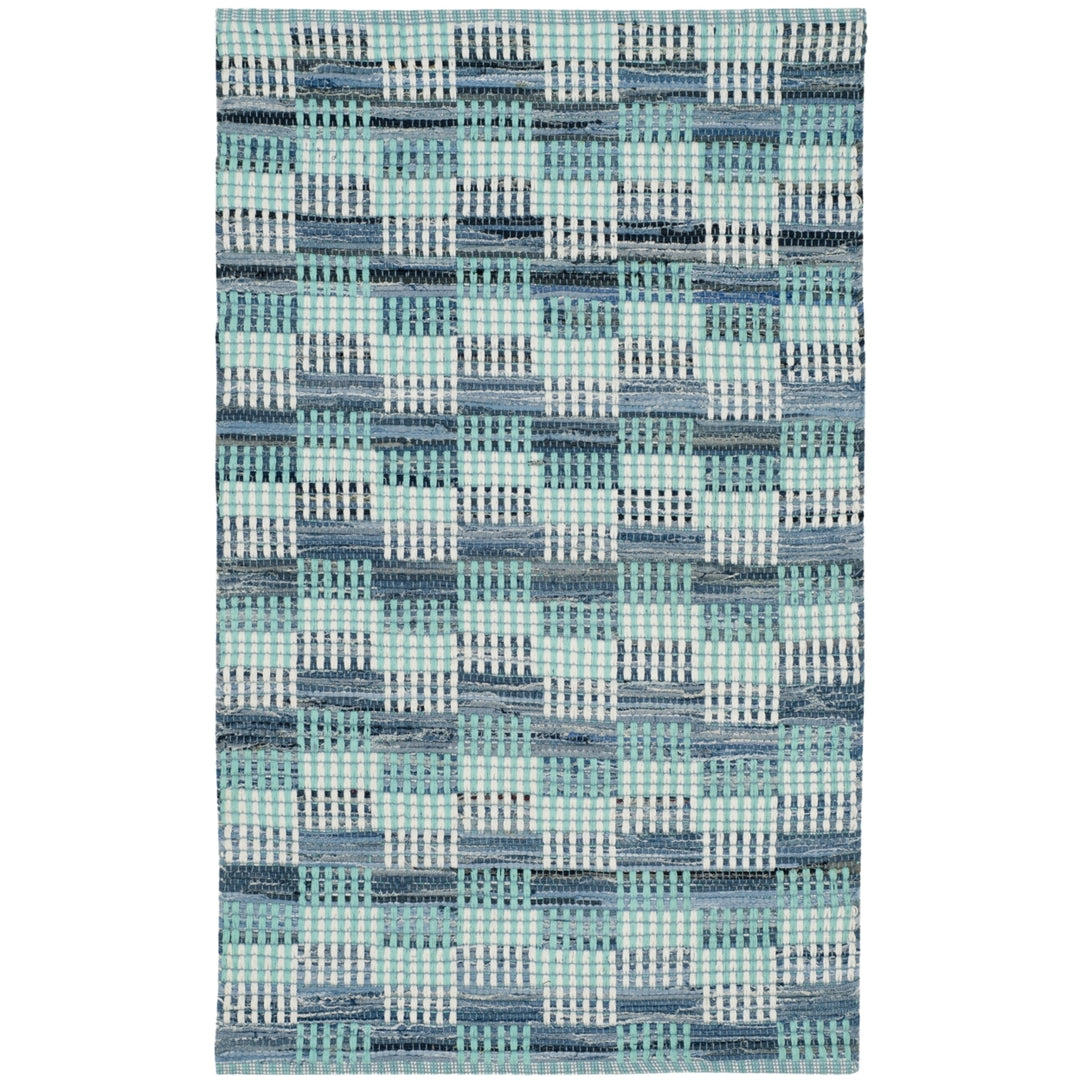 SAFAVIEH Montauk MTK121C Handwoven Turquoise / Multi Rug Image 4