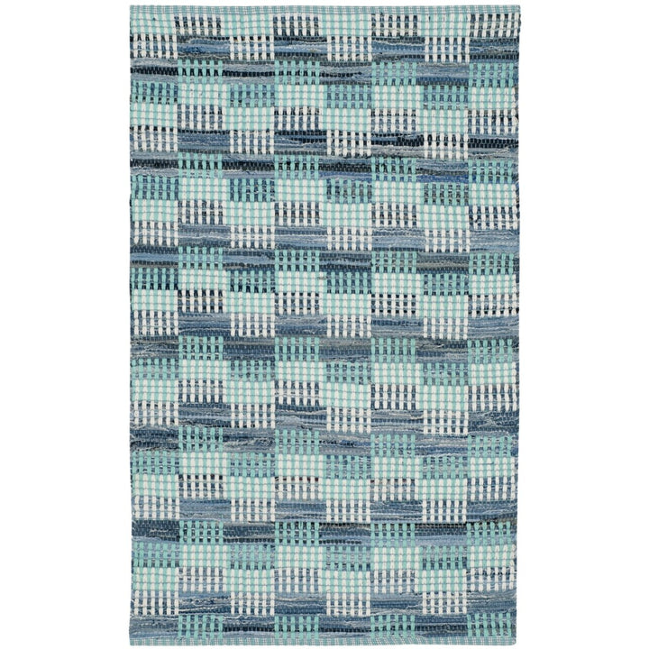 SAFAVIEH Montauk MTK121C Handwoven Turquoise / Multi Rug Image 1