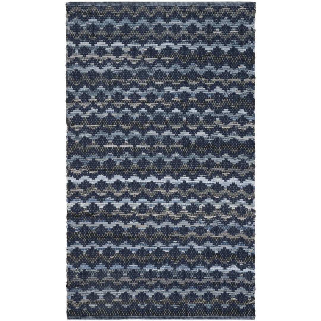 SAFAVIEH Montauk MTK120N Handwoven Navy Blue / Black Rug Image 1