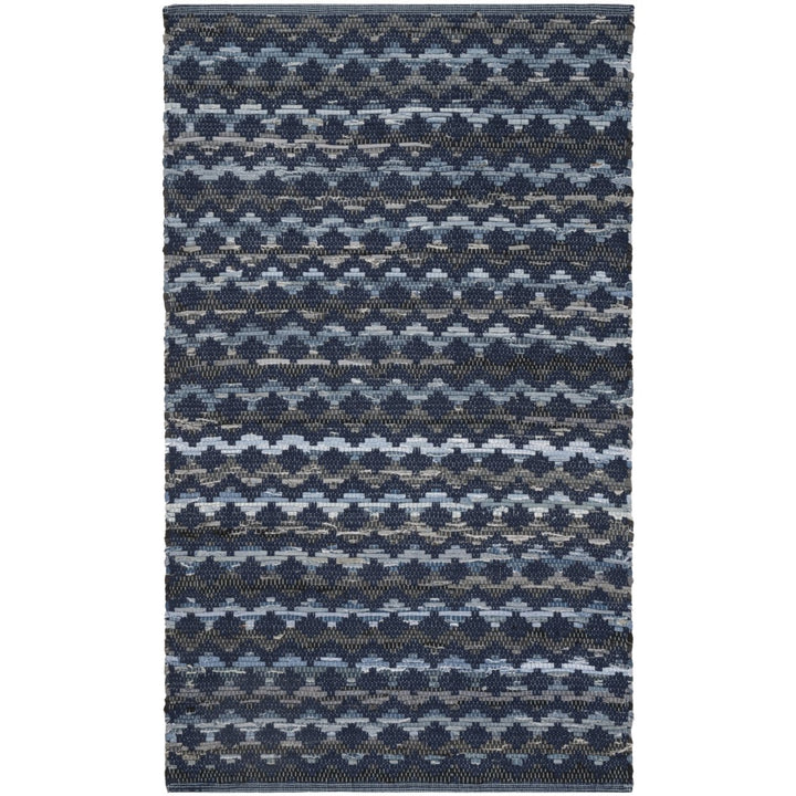 SAFAVIEH Montauk MTK120N Handwoven Navy Blue / Black Rug Image 1