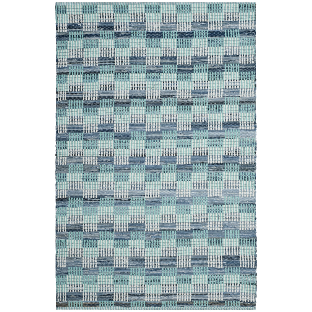 SAFAVIEH Montauk MTK121C Handwoven Turquoise / Multi Rug Image 5