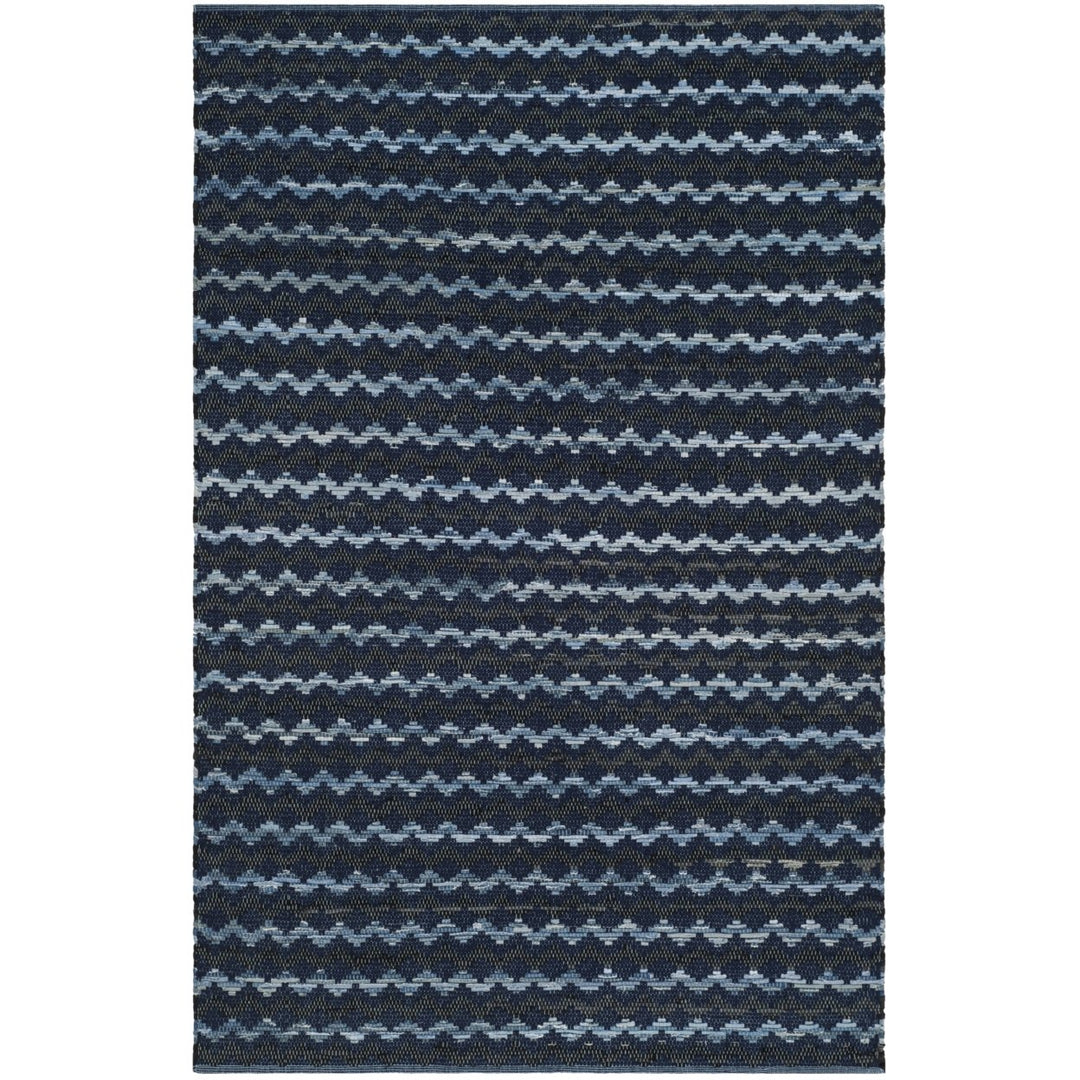 SAFAVIEH Montauk MTK120N Handwoven Navy Blue / Black Rug Image 1