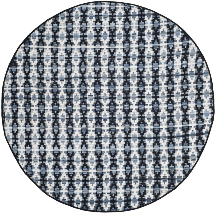 SAFAVIEH Montauk MTK123A Handwoven Ivory Blue /Black Rug Image 1