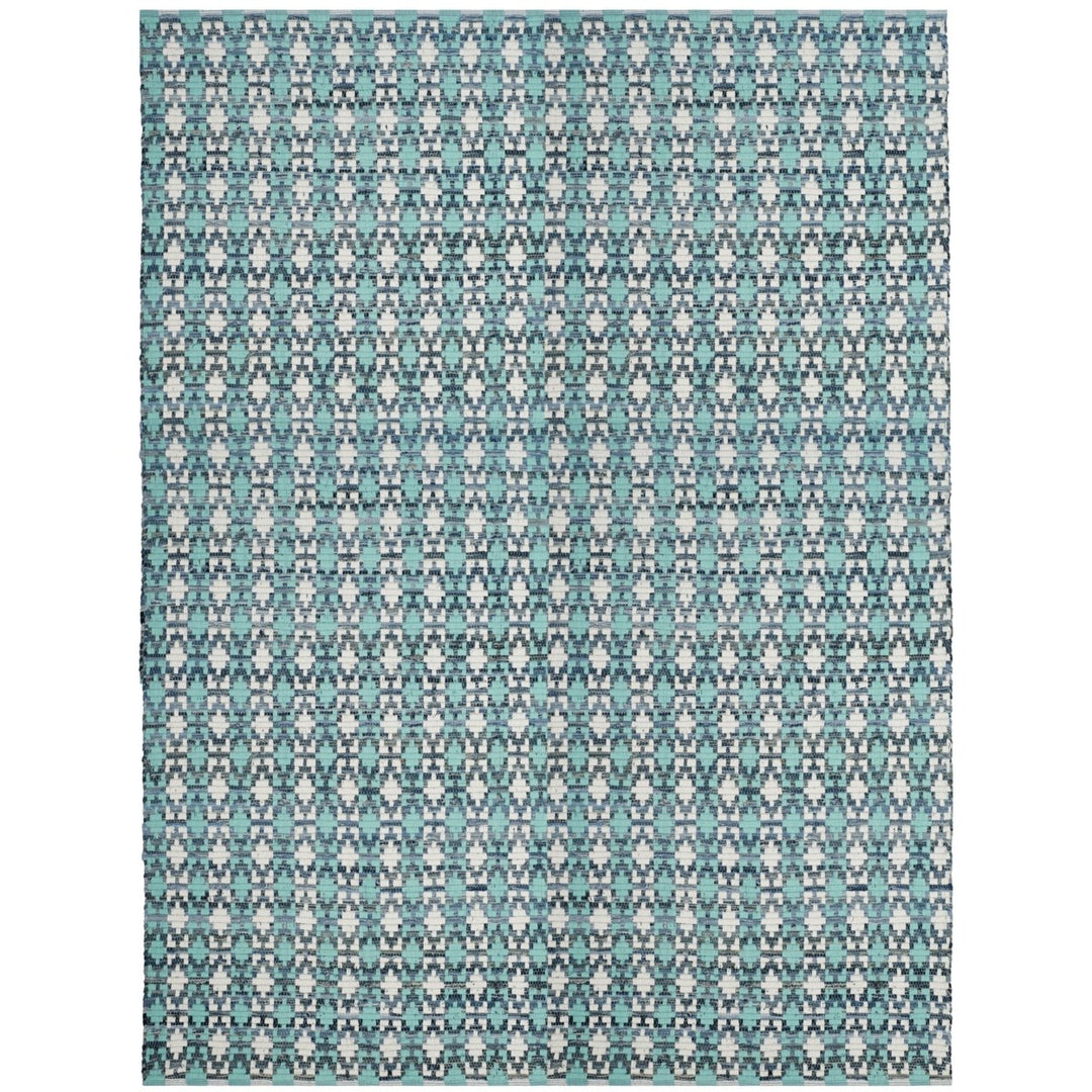 SAFAVIEH Montauk MTK123C Handwoven Turquoise / Multi Rug Image 1