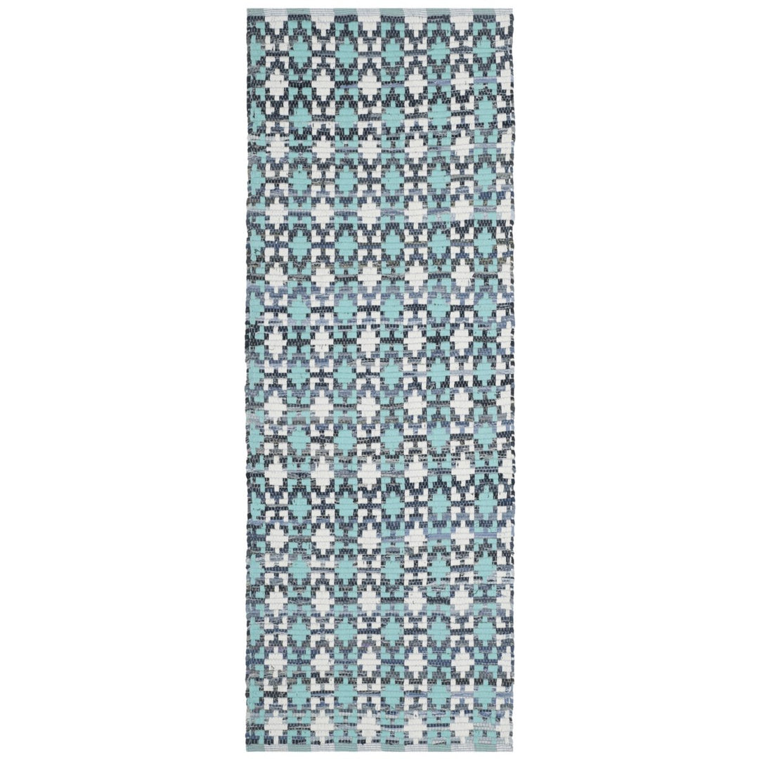 SAFAVIEH Montauk MTK123C Handwoven Turquoise / Multi Rug Image 3