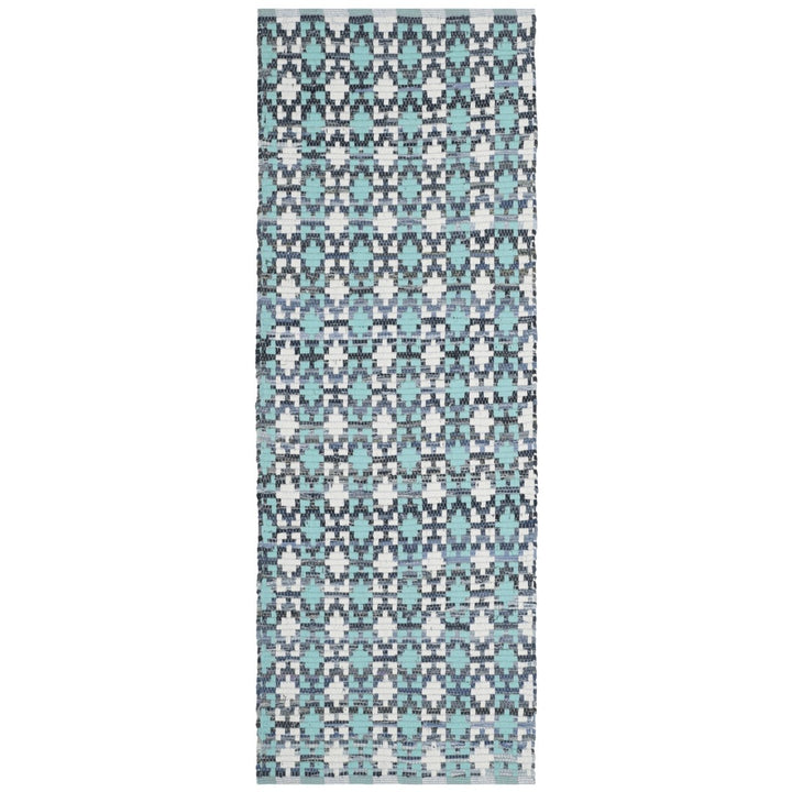 SAFAVIEH Montauk MTK123C Handwoven Turquoise / Multi Rug Image 3