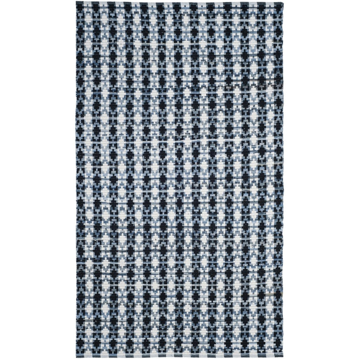 SAFAVIEH Montauk MTK123A Handwoven Ivory Blue /Black Rug Image 1