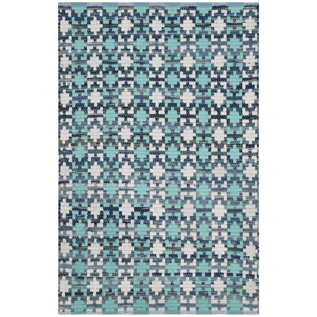 SAFAVIEH Montauk MTK123C Handwoven Turquoise / Multi Rug Image 4