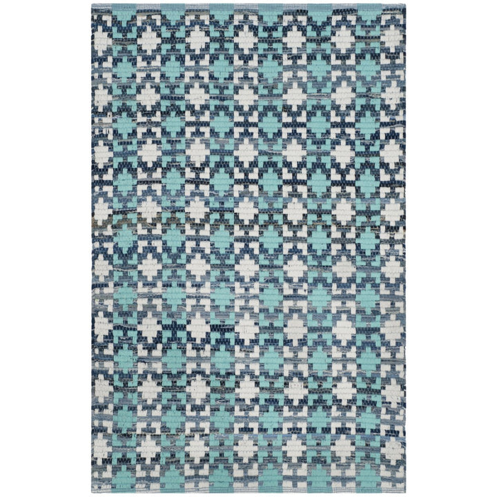 SAFAVIEH Montauk MTK123C Handwoven Turquoise / Multi Rug Image 4