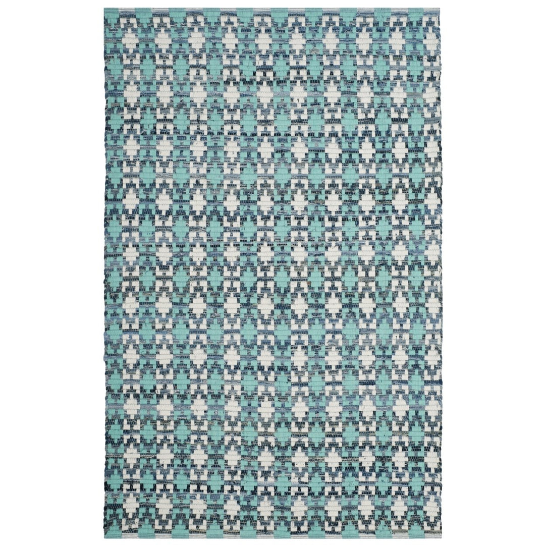 SAFAVIEH Montauk MTK123C Handwoven Turquoise / Multi Rug Image 5