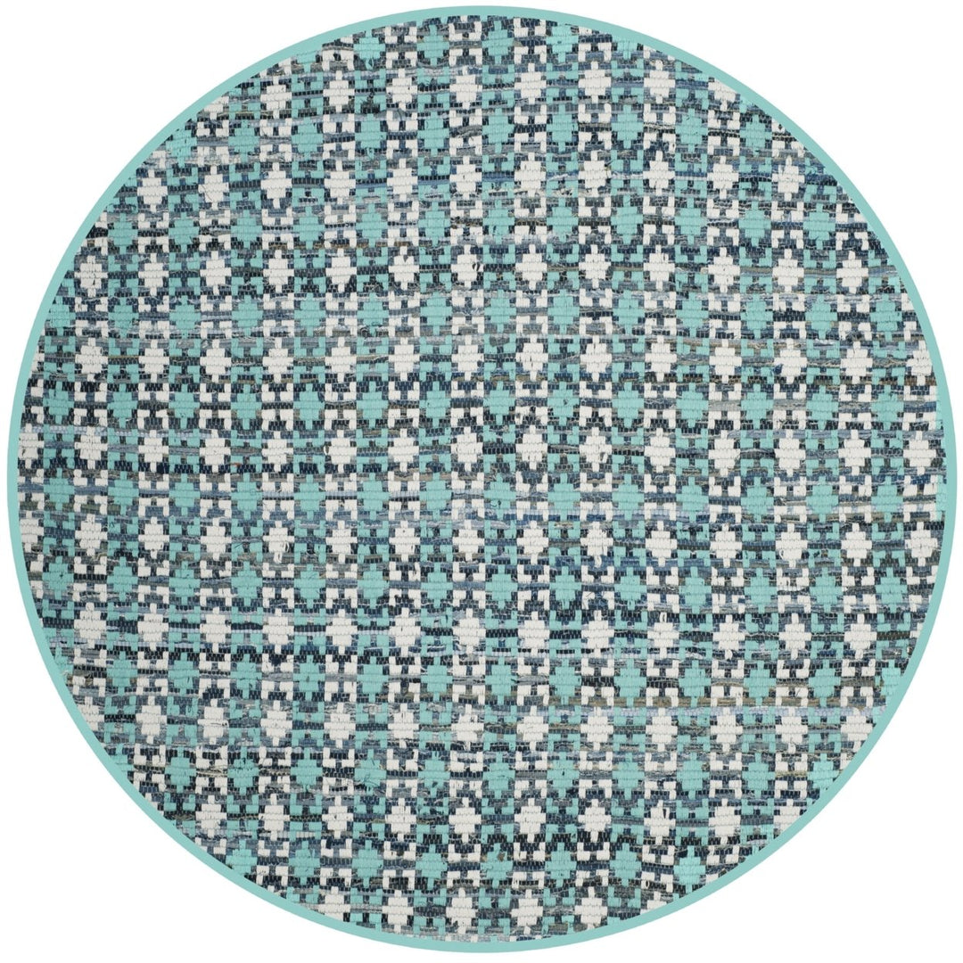 SAFAVIEH Montauk MTK123C Handwoven Turquoise / Multi Rug Image 7