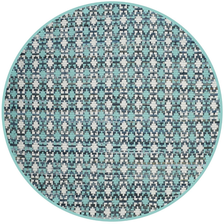 SAFAVIEH Montauk MTK123C Handwoven Turquoise / Multi Rug Image 1