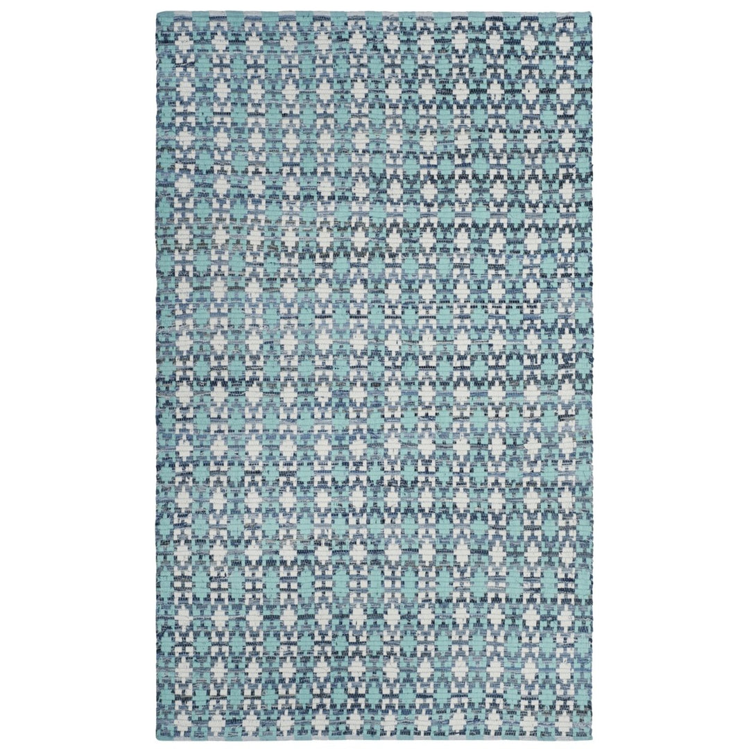 SAFAVIEH Montauk MTK123C Handwoven Turquoise / Multi Rug Image 9