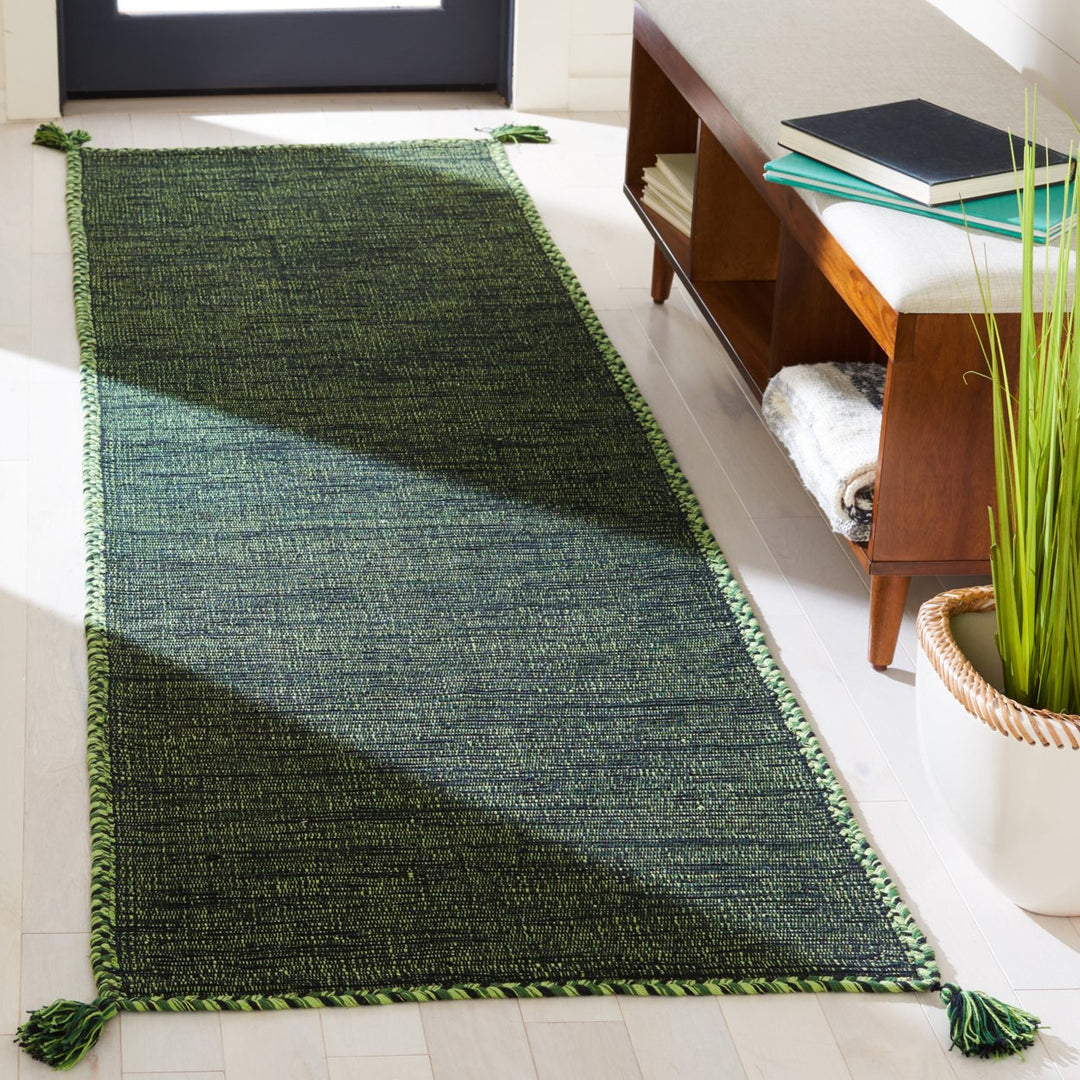 SAFAVIEH Montauk MTK150Y Handwoven Green / Black Rug Image 2