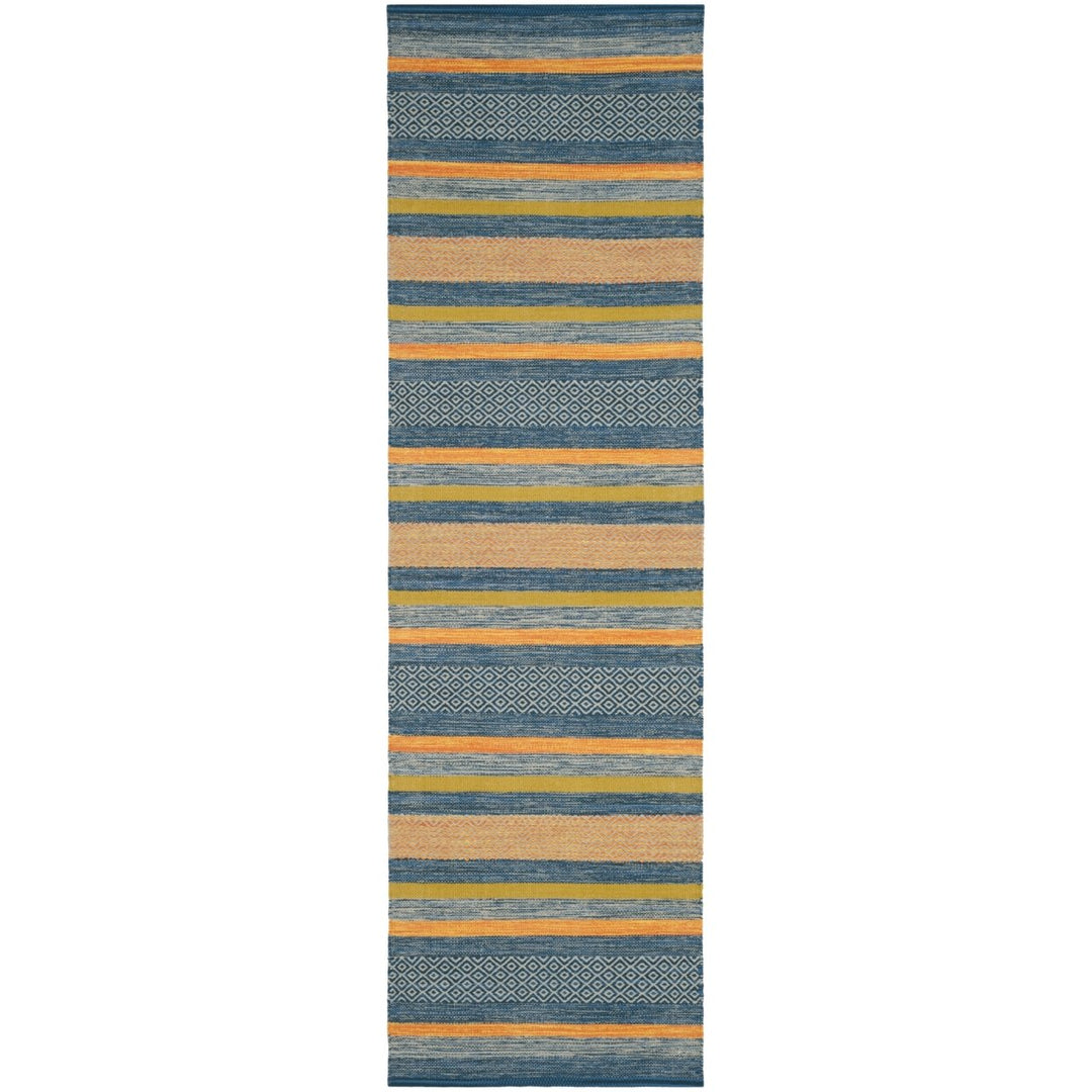 SAFAVIEH Montauk MTK213A Handwoven Blue / Orange Rug Image 1