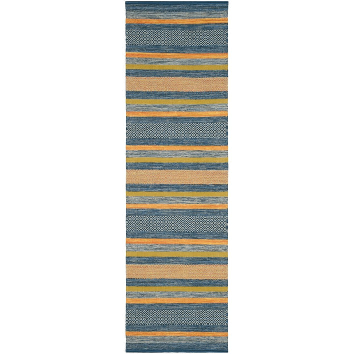 SAFAVIEH Montauk MTK213A Handwoven Blue / Orange Rug Image 1