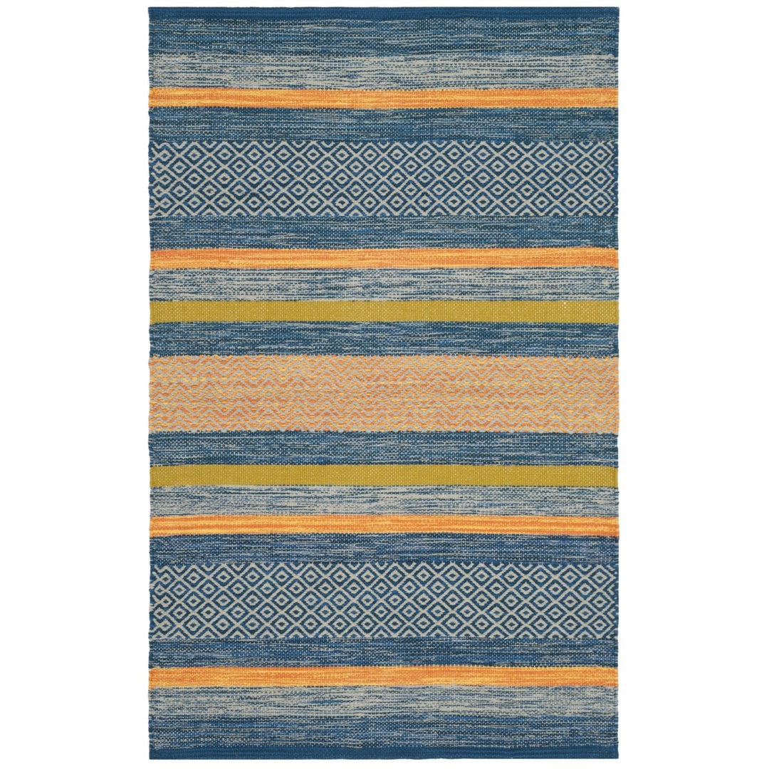 SAFAVIEH Montauk MTK213A Handwoven Blue / Orange Rug Image 1