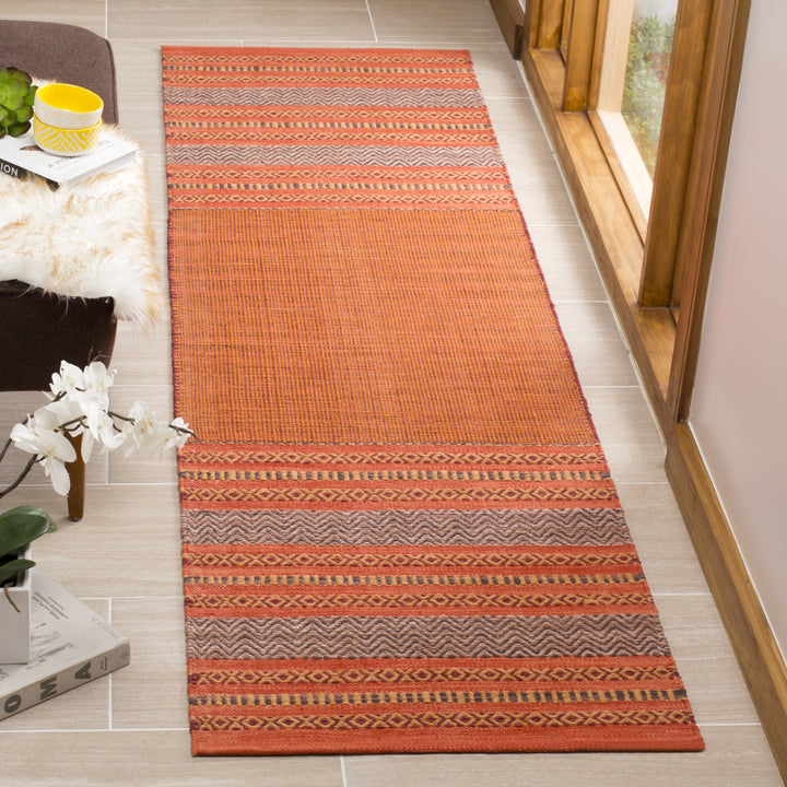 SAFAVIEH Montauk MTK214B Handwoven Orange / Red Rug Image 2